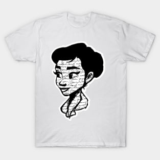 Audrey Hepburn T-Shirt Sticker Flowers Illustration Hoodie Notebook T-Shirt T-Shirt